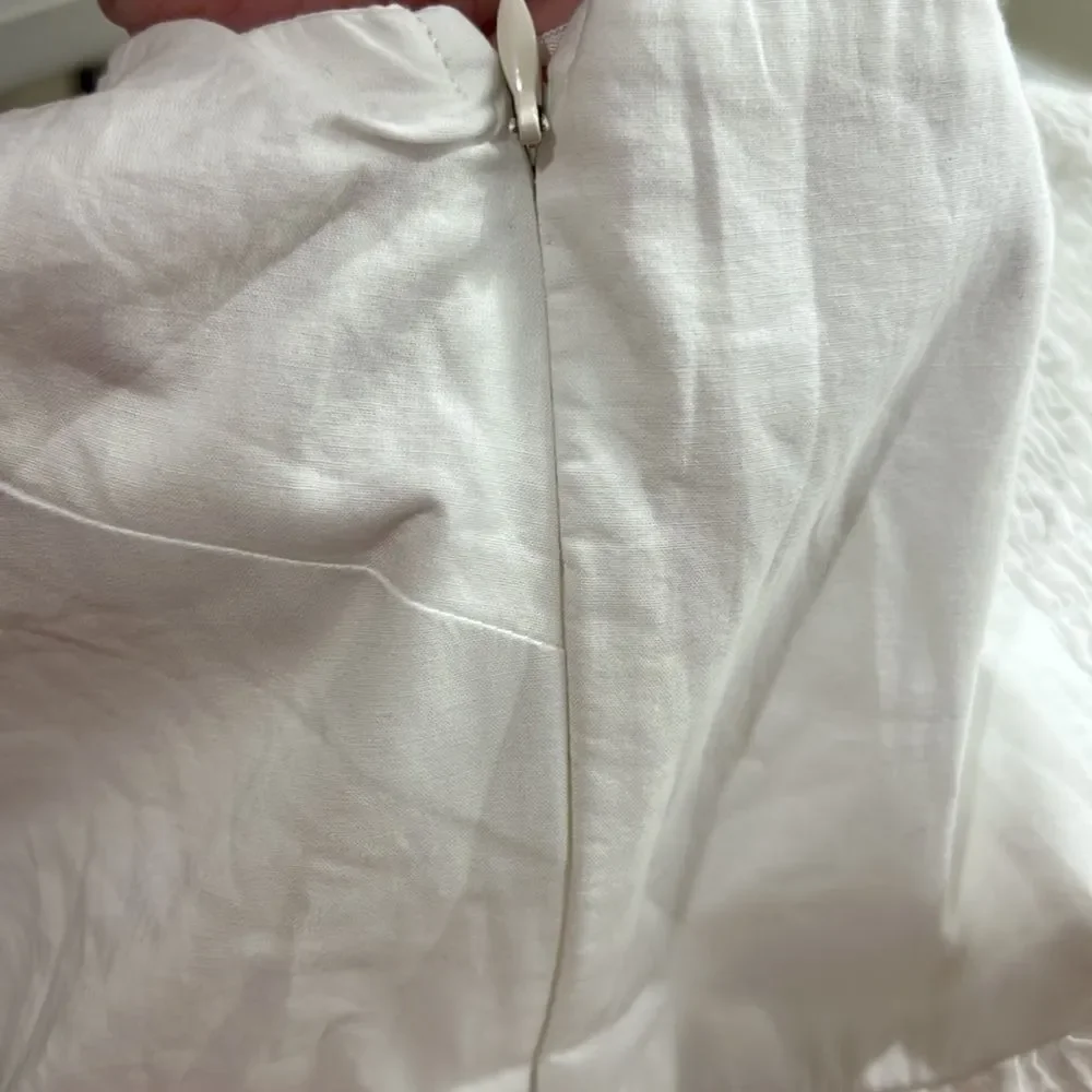 J.Crew Factory Scalloped-trim Tiered Midi Dress in White CA107 NWT - Picture 9 of 12